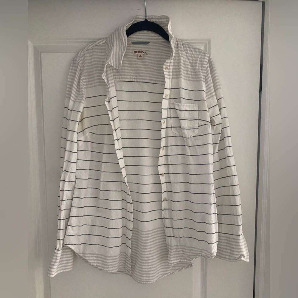 Merona Women’s Striped Button Down